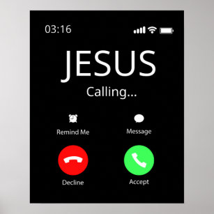 Poster Jesus Está Ligando - Cristão