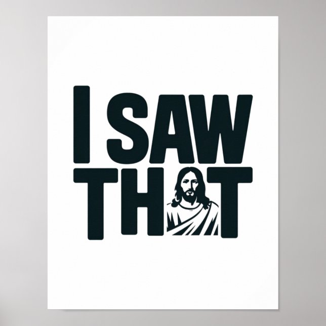 Poster Jesus está te observando, eu vi aquele Jesus Meme (Frente)