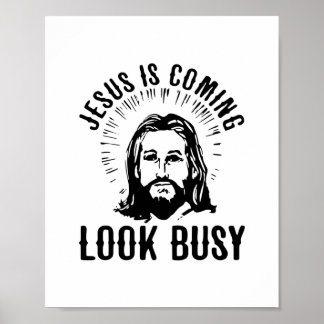 Poster Jesus Está Vindo Olhar Ocupado