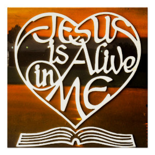 Pôster JESUS está vivo em mim Divine Glossy
