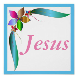 PÔSTER JESUS FLOWER RIBBON