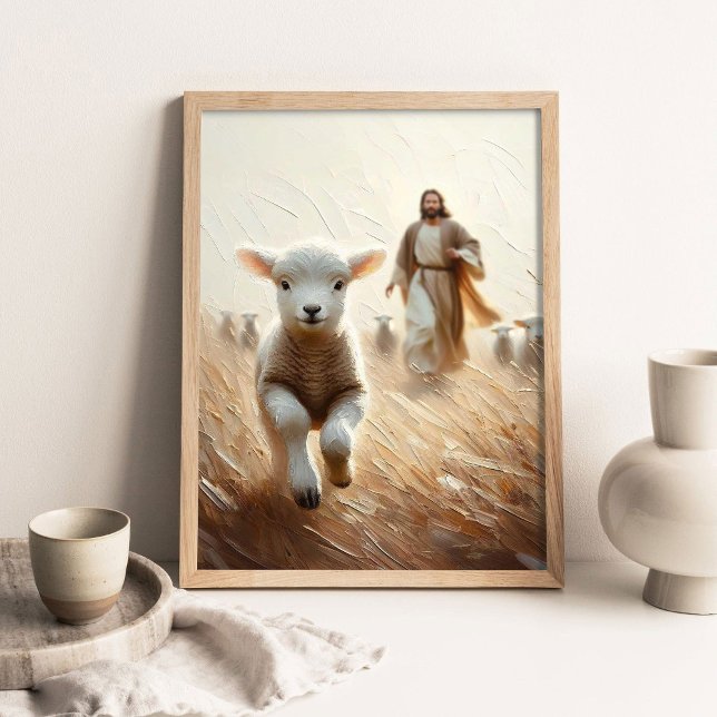 Poster Jesus Irá Salvar o Cordeiro, Arte Cristã, Jesus e (Criador carregado)