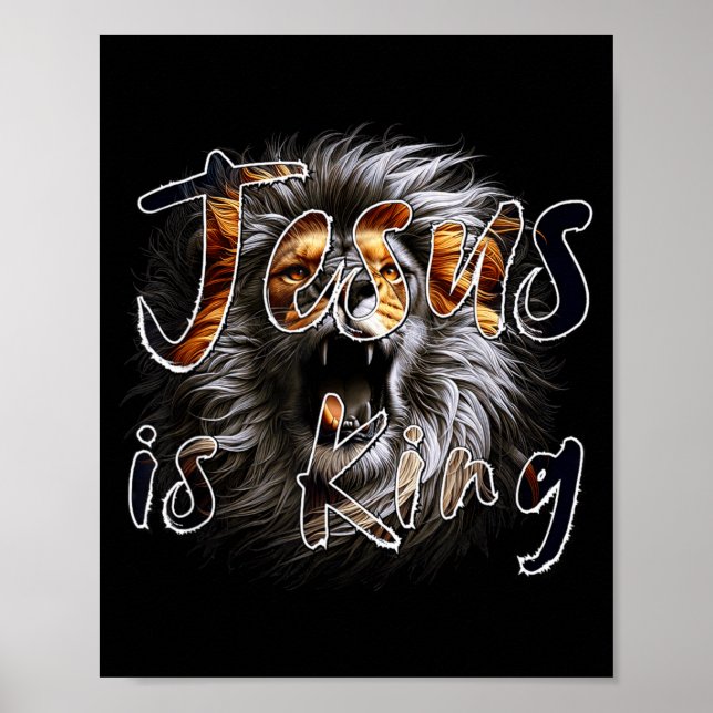 Poster Jesus Is King, The Lion Of Judah Striking Christia (Frente)