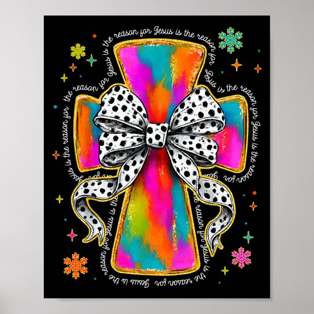 Poster Jesus Is The Reason Christian Cross Coquette Bow C (Frente)