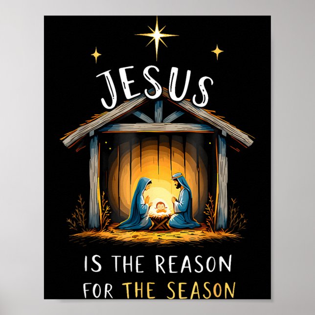 Poster Jesus Is The Reason For The Season Christmas Xmas  (Frente)
