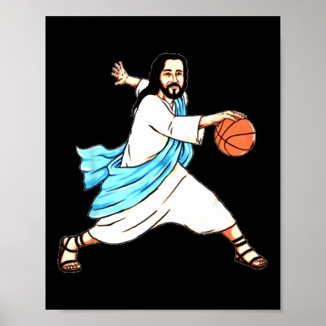 Poster Jesus joga basquete no Natal (Frente)