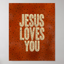 Poster Jesus Loves You Rustic Christian Encouragement
