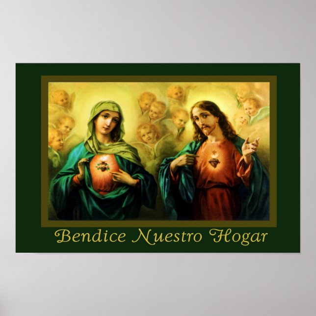 Pôster Jesus & Maria Bendice Nuestro Hogar espanhol (Frente)