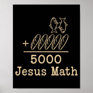 Poster Jesus Matemática 2 Peixes 5 Pães Alimenta Os 5000