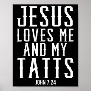 Poster Jesus Me Ama E Minha Tatuagem Engraçada Cristã