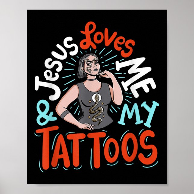 Poster Jesus Me Ama E Minhas Tatuagens (Frente)