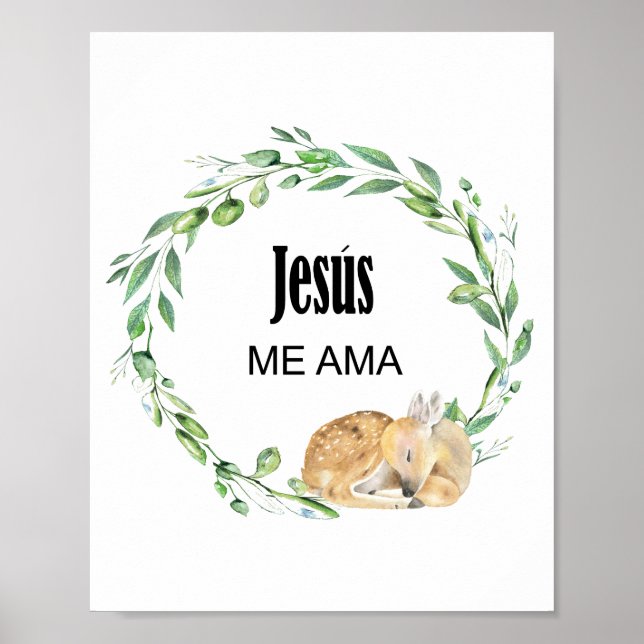 Poster Jesus me ama, verso bíblia espanhol (Frente)