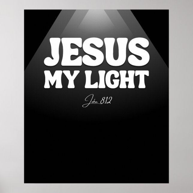 Poster Jesus, Minha Luz - John 8:12 (Frente)