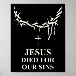 Poster Jesus Morreu Por Nossos Pecados Cortados De Thorns