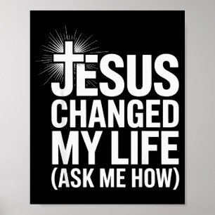 Poster Jesus Mudou Minha Vida Pergunte Como Cristão _1