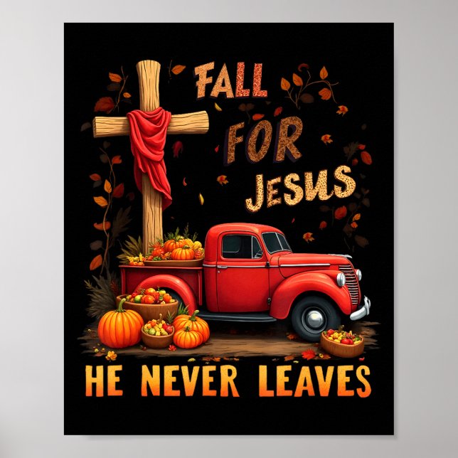 Poster Jesus My Favourite Season Fall Christian Thanksgiv (Frente)