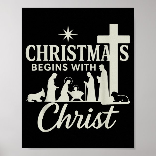 Poster Jesus Natal Começa Com Cristo Pijamas  (Frente)