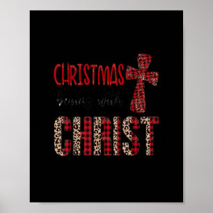 Poster Jesus Natal Começa com o Vermelho Leopardo Cristão