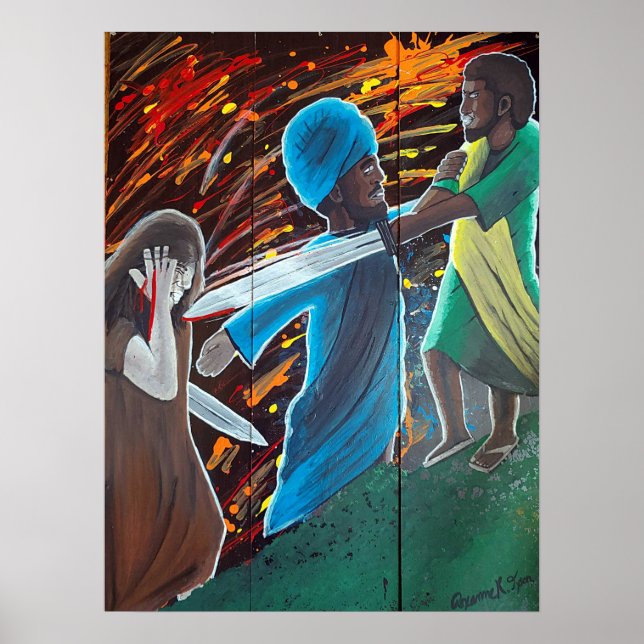 Poster Jesus Negro preso em Gethsemane (Frente)