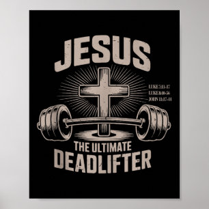 Poster Jesus O Levantador de Peso Definitivo Garoto Muscu
