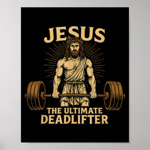 Poster Jesus O Levantador de Peso Morto Fitness Cristão