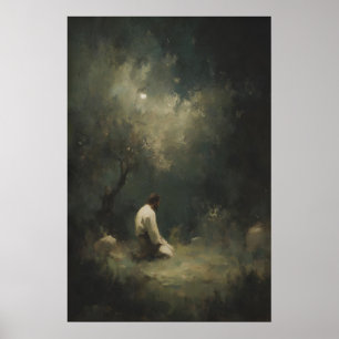 Poster Jesus Orando no Jardim de Getsêmani, Parede Cristã