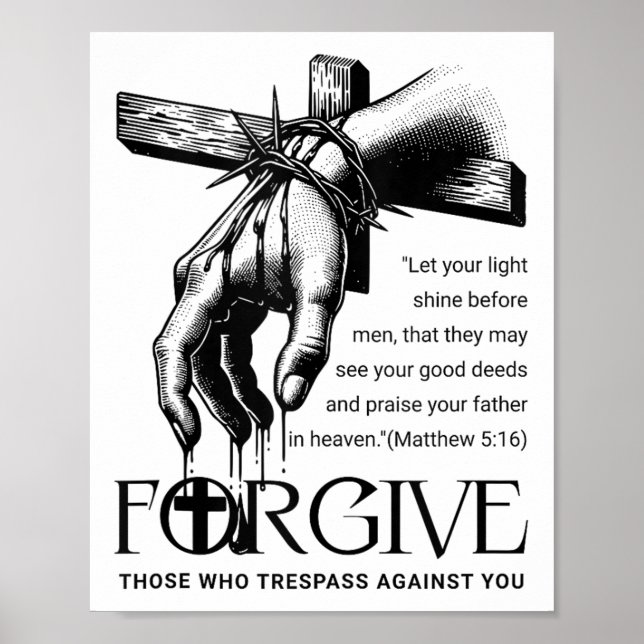 Poster Jesus perdoe aqueles que atacam você Bíblia (Frente)