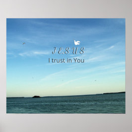 Poster Jesus & Pomba em Cena de Céu Tranquilo