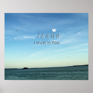 Poster Jesus & Pomba em Cena de Céu Tranquilo