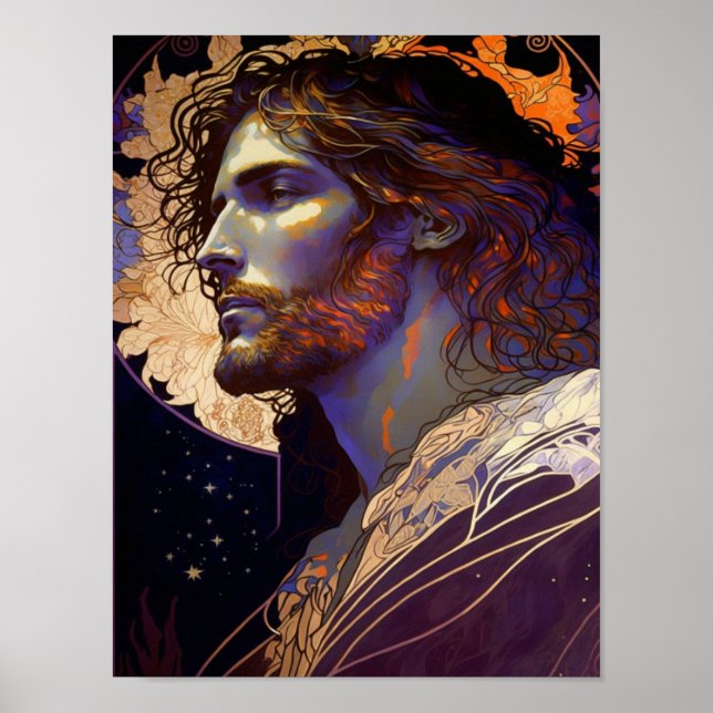 Poster Jesus por Mucha AI — Arte Gerada (Frente)
