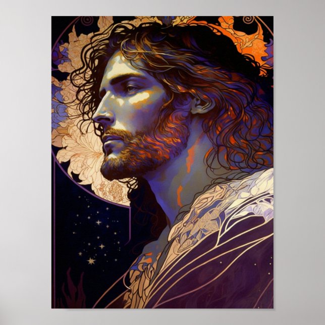 Poster Jesus por Mucha AI — Arte Gerada (Frente)