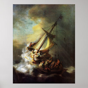 Poster Jesus que acalma a tempestade no mar de Galilee