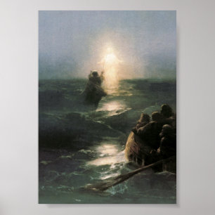 Pôster Jesus que anda em mares tormentosos