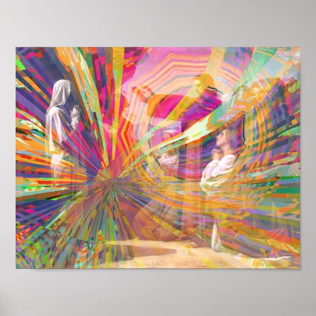 Poster Jesus Raises Lazarus Neon Pastel Pinwheel (Frente)