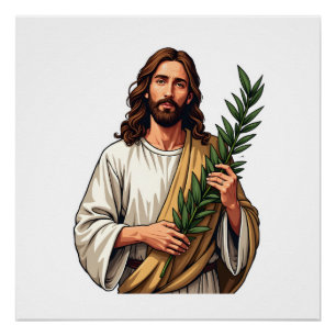 Pôster Jesus Ramo de Oliveira Camiseta Gravada Vintage 2