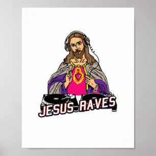 Poster Jesus Raves o Cristo de festas de música EDM X Ma