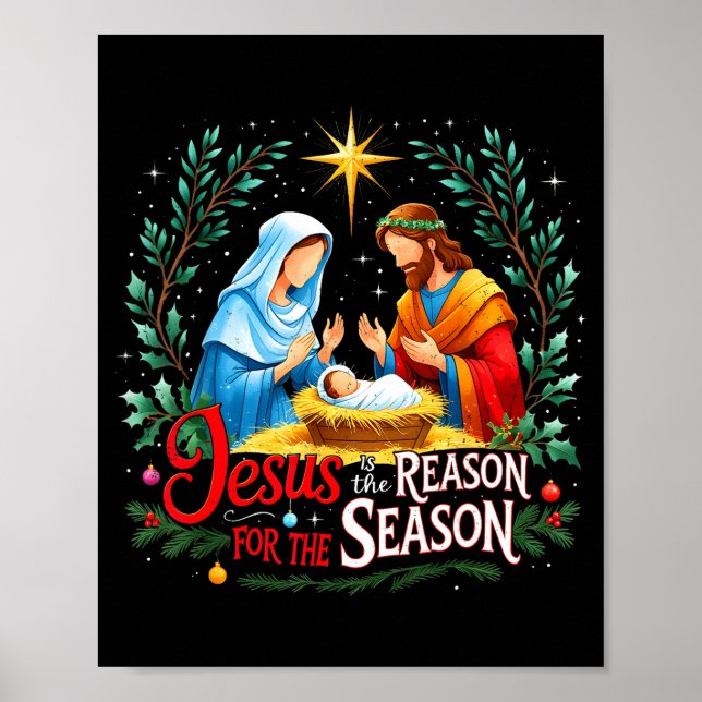 Poster Jesus Reason For The Season Nativity Christmas Des (Frente)