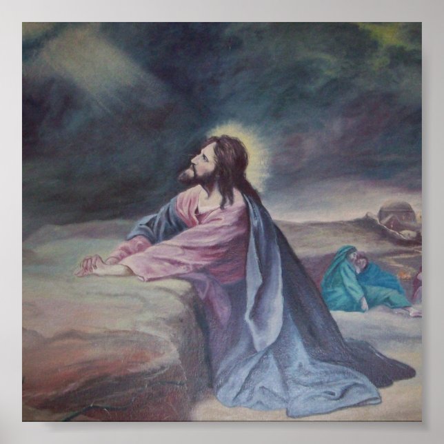 Poster Jesus rezando em Gethsemane (Frente)