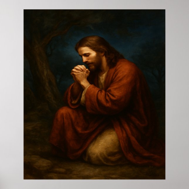 Poster Jesus rezando em Gethsemane™ LDS Wall Art (Frente)