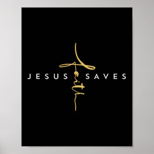 Poster Jesus Salva Fé Cruzando Cristo Religioso Jesus Sav