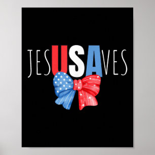 Poster Jesus Salva Jesusaves dos Estados Unidos Bandeira