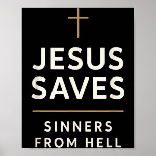 Poster Jesus salva pecadores do inferno Evangelho Evangel