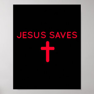 Poster Jesus Salva Uma Sutil Fé Cristã Mínima R