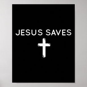 Poster Jesus Salva Uma Sutil Fé Cristã Mínima R