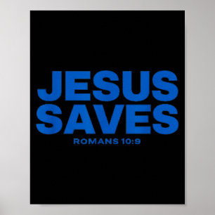 Poster Jesus Salva Versículo da Bíblia Romanos 10 9 Decla