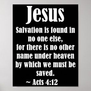 Poster Jesus Salvação Atos 4 12 Escritura Cristã Bíblica