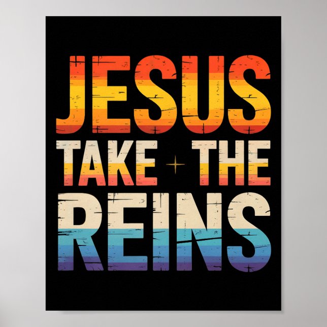 Poster Jesus Take The Reins - Insrational Christian Surre (Frente)