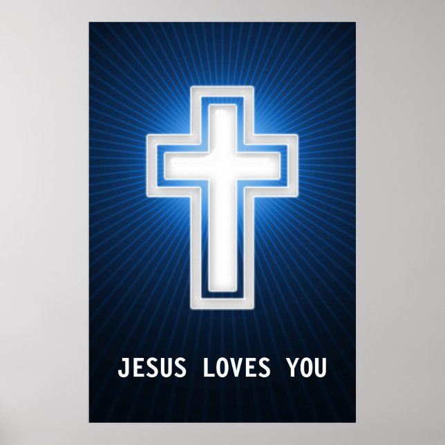 Poster Jesus te ama | Cruz religiosa (Frente)
