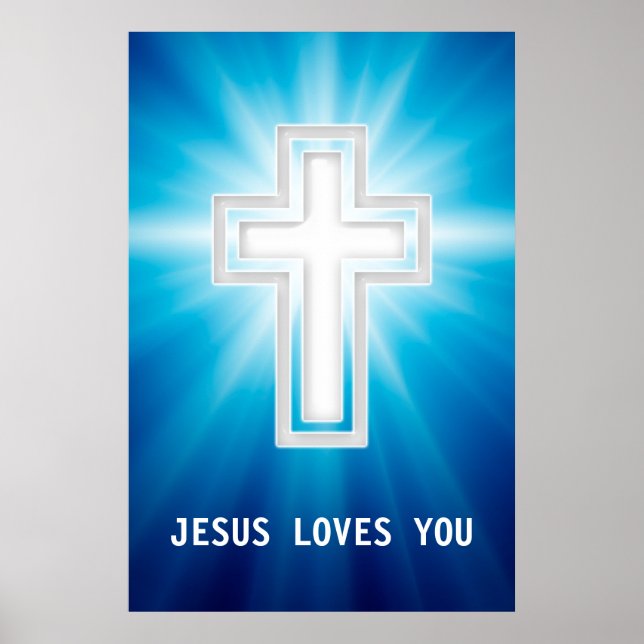Poster Jesus te ama | Cruz religiosa (Frente)