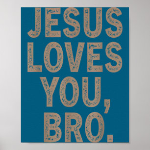 Poster Jesus te ama mano divertido homem menino adolescen